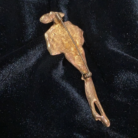 VTG Classy lady Ngold tone w/rhinestones & blk hat - Picture 3 of 5